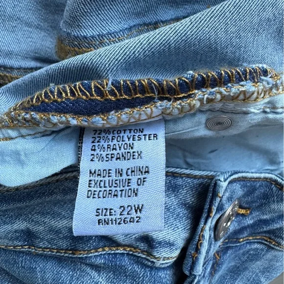 Blue Savy Denim Shorts Jeans Cotton Summer Size 22W NWT - Picture 6 of 6